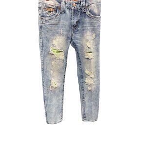 Demolition Men's Blue Jeans Skinny Ripped Size 30x32 SKU 1840